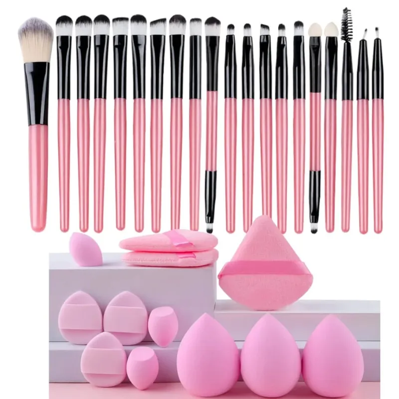 20pcs Makeup Brush Set Soft Fluffy Cosmetic Foundation Powder Eyeshadow Kabuki Blending Make Up Brush Beauty Tool Makeup Sponge