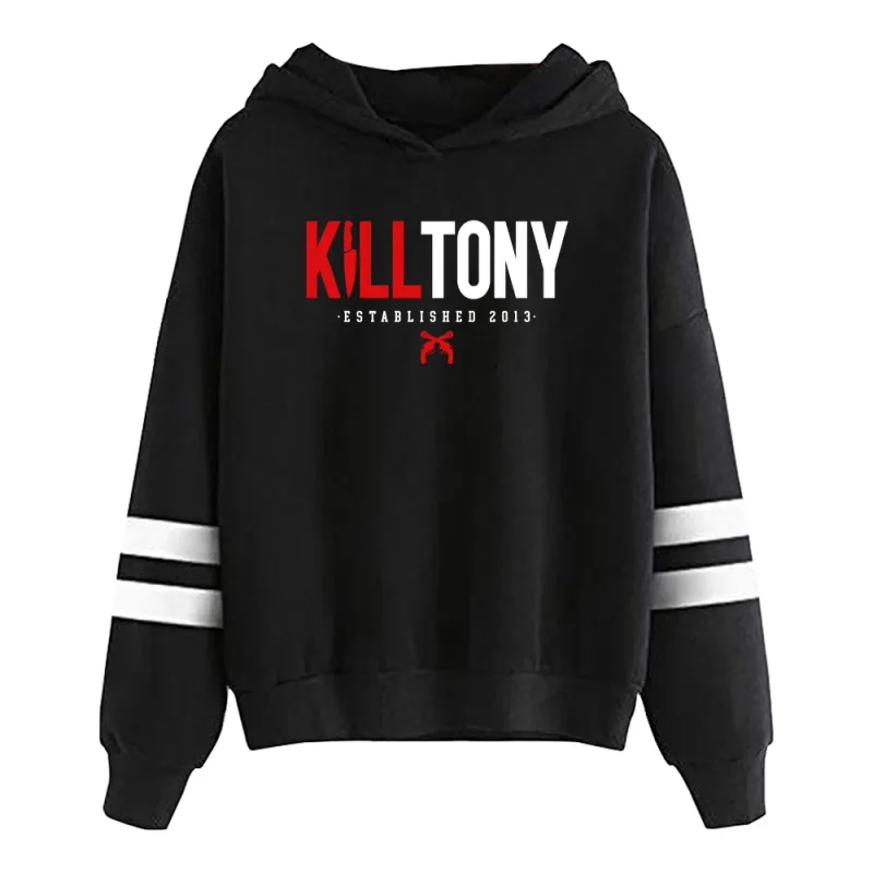 Bunuh Tony Merch Hoodie Uniseks Tanpa Poket Bar Selari Lengan Pakaian Jalanan Wanita Lelaki Berhoodie Sweatshirt Pakaian Lucu