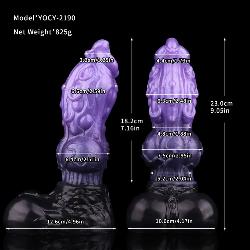 Monster Dragon Cock Πρωκτικό Dildos Διπλό Επίπεδο πέους Κολπικός Αυνανιστής Αυνανισμός Παιχνίδια σεξ σιλικόνης για ενήλικες γυναίκες Άνδρες που φλερτάρουν