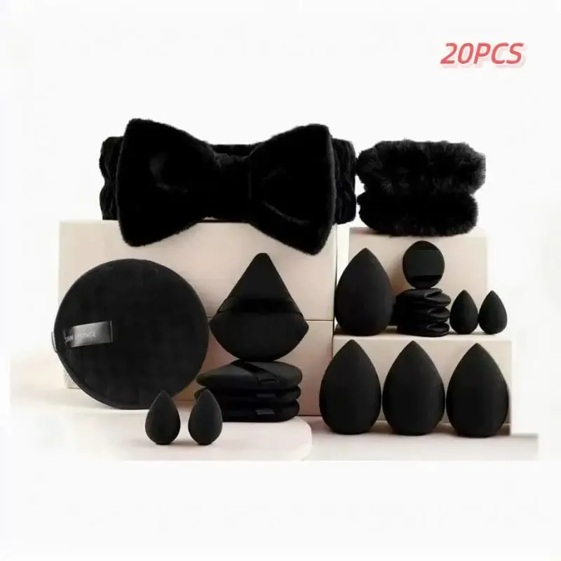 20 33Pcs Buong Makeup Tool Set na May Puff Brush Beauty Sponge Para sa Makeup Applying At Pag-alis ng Pang-araw-araw na Paggamit