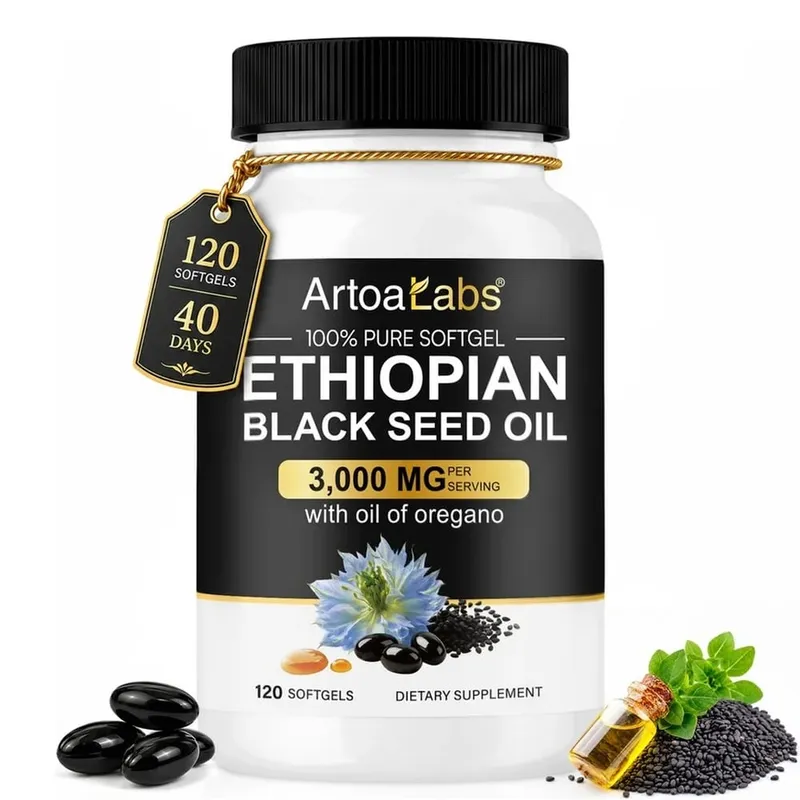 Ethiopian Black Seed Oil Softgels 3000mg na may 100mg Oregano Extract para sa Immune Digestive at Daily Vitality Support 120 Count