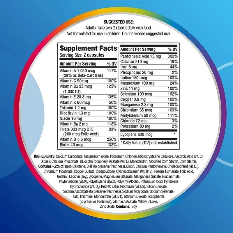 Suplemen Multivitamin dan Mineral Pendukung Energi Sistem Kekebalan Massa Otot Antioksidan dan Suplemen Nutrisi