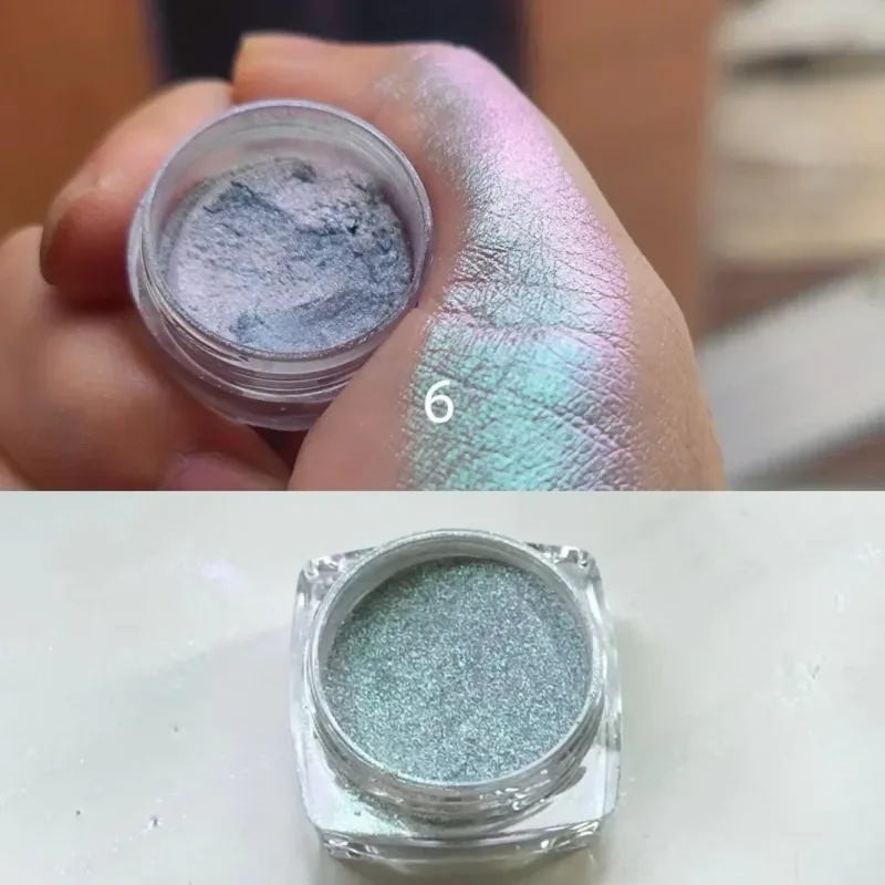Glitter Eyeshadow Powder μακράς διαρκείας Chrome Chameleon Holographic Eyeshadow Powder Pigment Μακιγιάζ ματιών για γυναίκες καλλυντικά