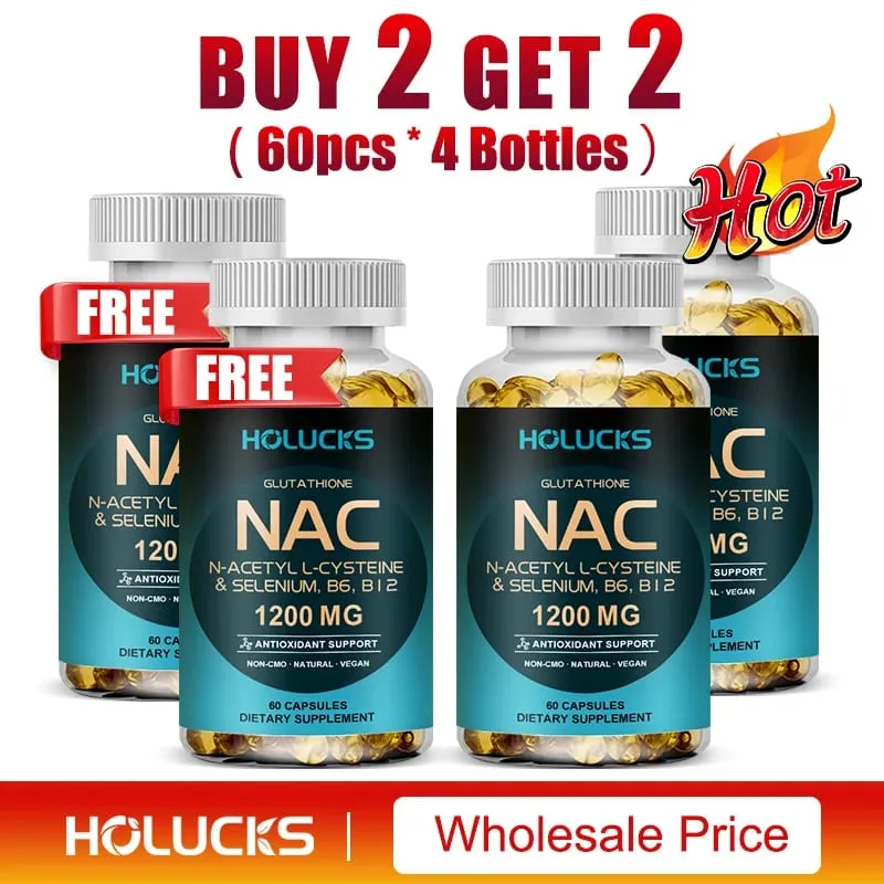 Viên nang NAC 1200mg - Hỗ trợ sức khỏe làn da Năng lượng tế bào Giải độc chống oxy hóa Tăng cường khả năng miễn dịch Cải thiện tiêu hóa