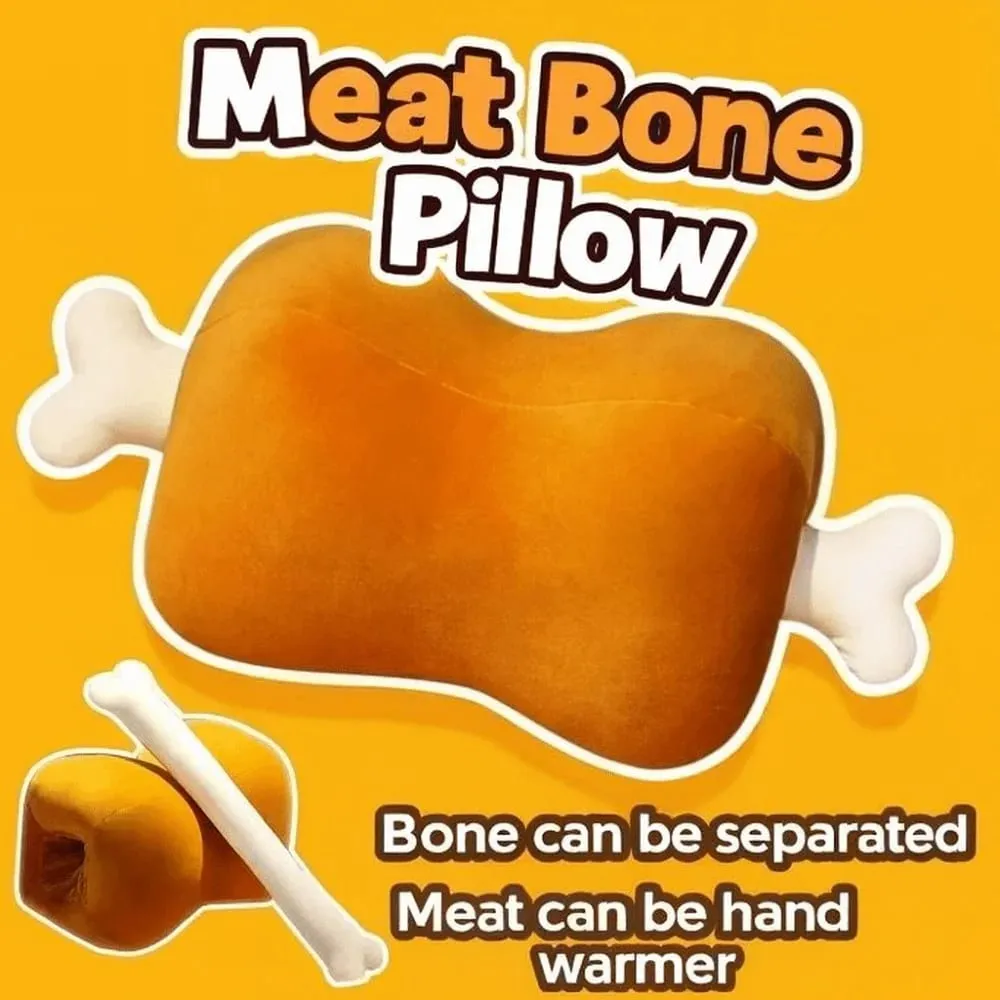 42cm Simulation Meat Bone Pillow Cartoon Design Washable Lifelike Meat Bone Pillow Soft Hypoallergenic Plush Toy Pillow