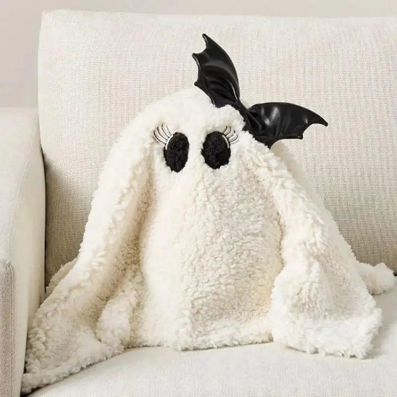 Ghost βελούδινο μαξιλάρι Χαριτωμένο βελούδινο Ghost Διακόσμηση σπιτιού Γεμιστά αποκριάτικα βελούδινα παιχνίδια Χαριτωμένα φάντασμα βελούδινα παιχνίδια Soft λούτρινα φάντασμα για