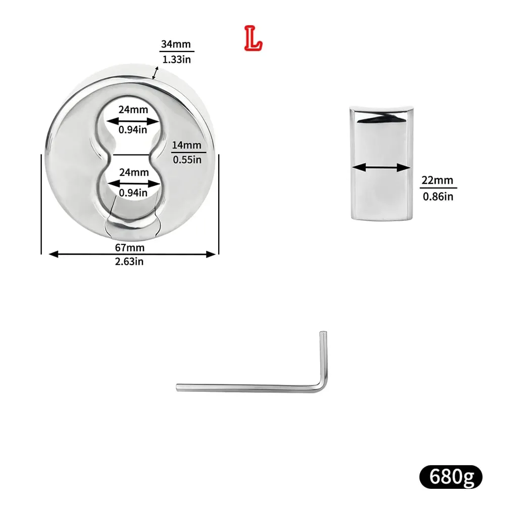 Screw Lock Metal Scrotum Pendant Ball Stretcher Testis Weight Cock Ring Penis Restraint Stainless Steel Sex Toys for Men 18