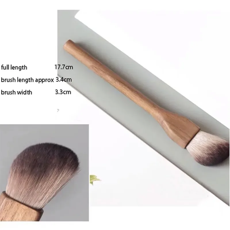 Nya sminkborstar med retro trähandtag Supermjuka valnötslösa Powder Blush Foundation Konturborste Kosmetiska sminkverktyg