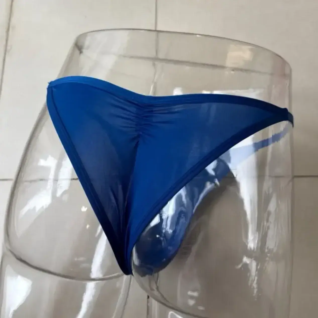 Men's Casual Ruched Thong 1 Piece, Ultra-Thin Breathable Cool Soft Everyday Men Underwear High Slit Sexy Cool Men's Underwear
