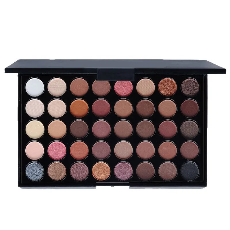 40 Χρώματα Glitter Eyeshadow Palette Ματ αδιάβροχη μακράς διαρκείας συμπιεσμένη πούδρα Earth Tone Women Eye Makeup Palette Cosmetics