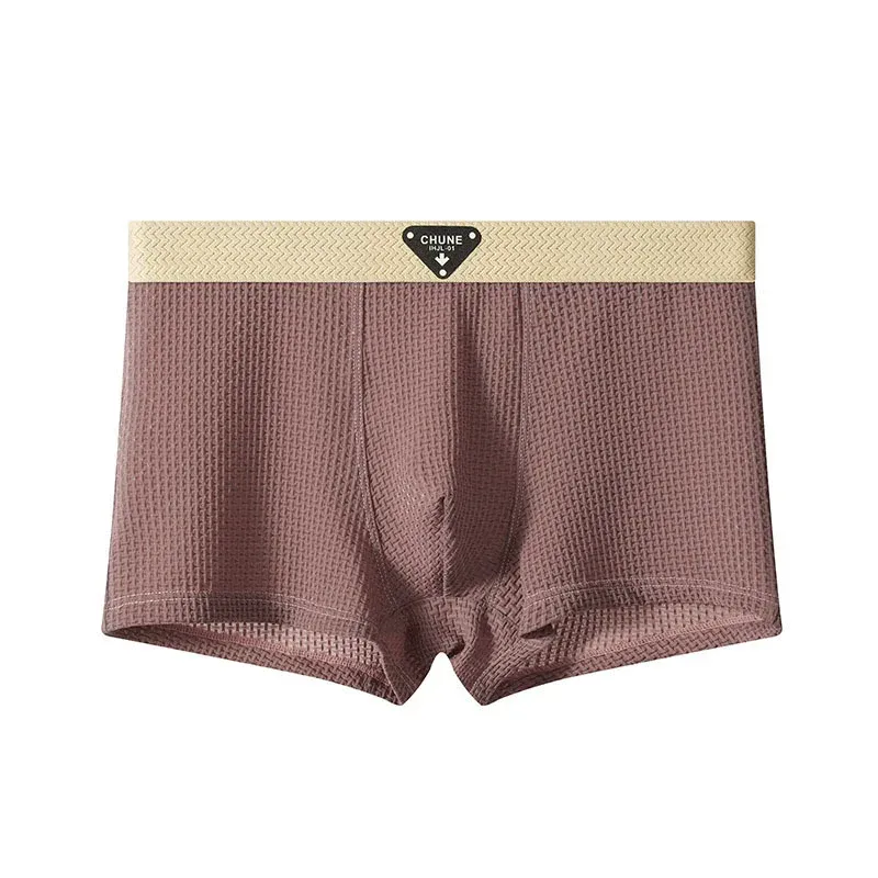 1/3PCS Men's Cool Ice Silk Boxers Shorts Summer Satin-like Solid Underpants Skin Friendly Breathable Mesh Crotch Male Underwear