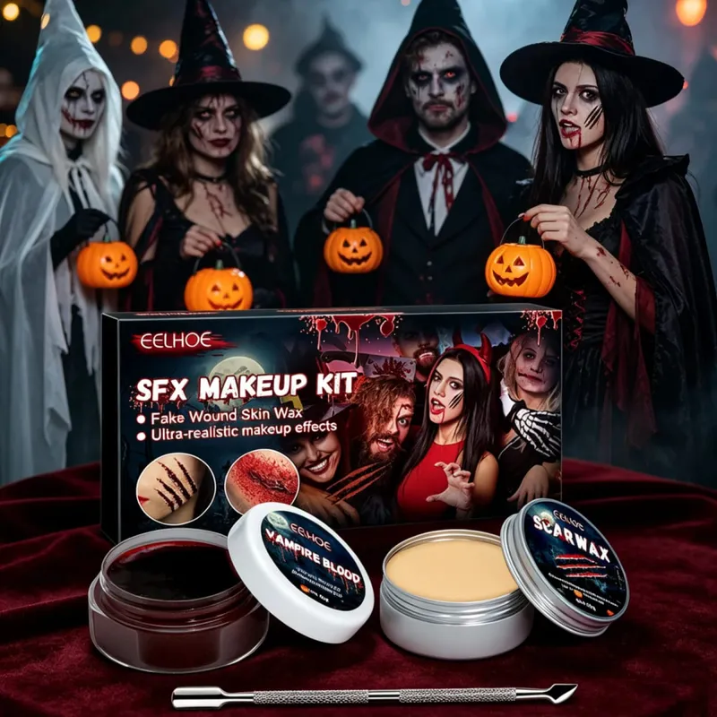 Κιτ μακιγιάζ SFX Fake Wound Vampire Blood Real Effect Μεγάλης διάρκειας Ασφαλές και φιλικό προς το δέρμα Σετ μακιγιάζ ειδικών εφέ απόκριες