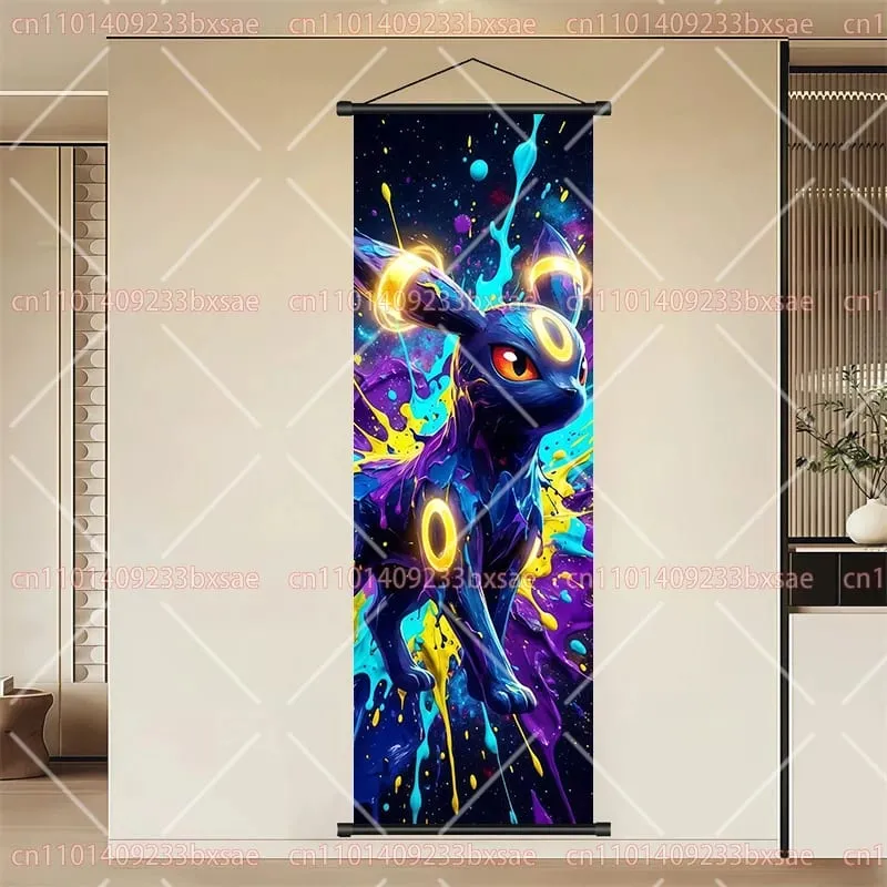 Pokémon Anime HD Scroll Painting Eevee Pikachu Suicune Charizard Mewtwo Διακόσμηση τοίχου με φόντο αφίσα Παιδικό δώρο