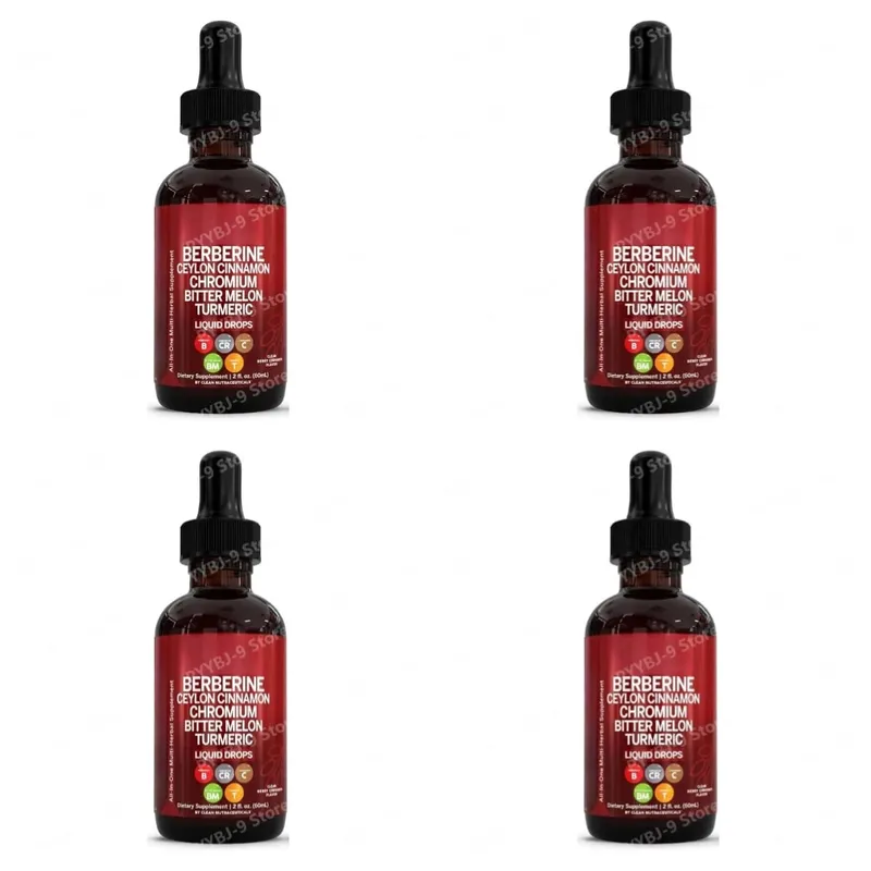 Berberine Chromium Turmeric Ginseng Liquid Drops 60ml Organic Herbal Supplement Pang-araw-araw na Wellness Balance Support para sa Matanda