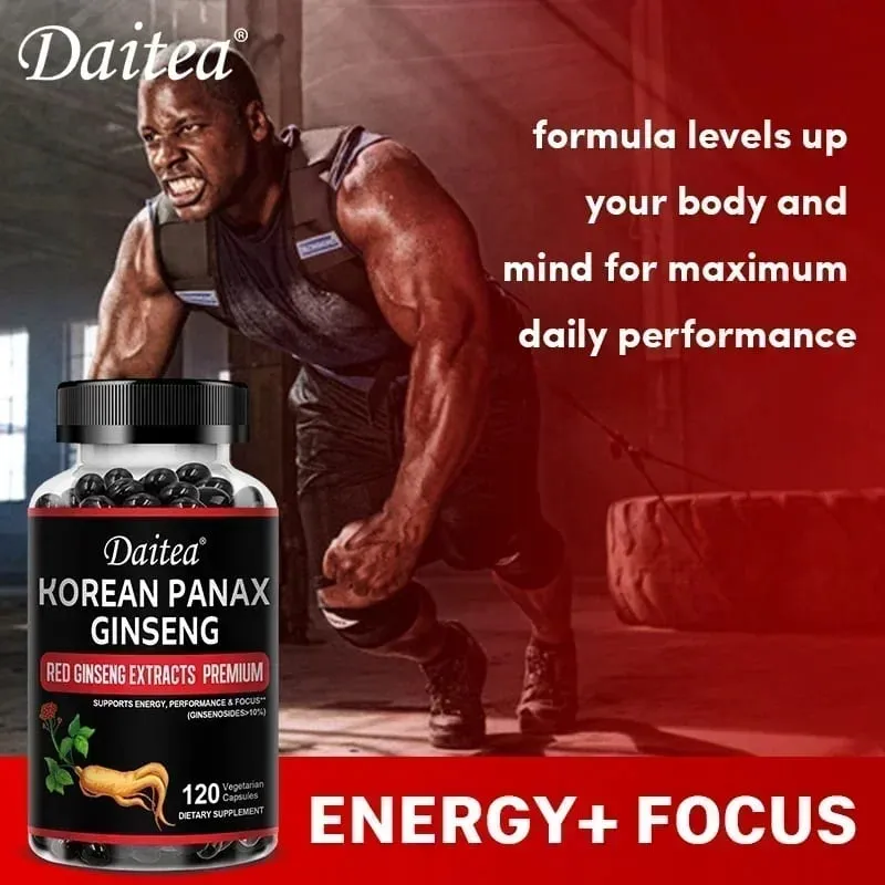 Korean Red Ginseng Capsules-1000 Mg Pinapalakas ang Energy Endurance Athletic Performance at Muscle Strength Supports Immune Health