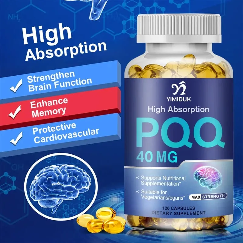 Buy 1 Get 1 Free! Ang PQQ 40mg Supplement para sa Cognitive Function Booster ay Pinahuhusay ang Enerhiya ng Utak Heart Brain at Anti-Aging Vegan