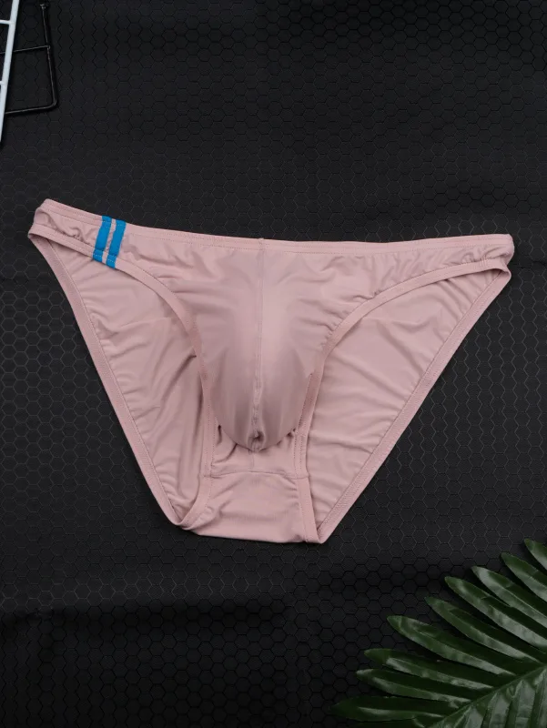 4-Pack of Men's Elastic Fitted Briefs in Random Colors, New Summer Casual Briefs for Men, Solid Color Breathable Comfortable Soft Briefs for Men, Multi-Color Cool and Smooth Briefs for Men
