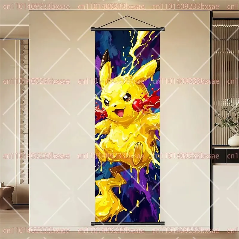 Pokémon Anime HD Scroll Painting Eevee Pikachu Suicune Charizard Mewtwo Διακόσμηση τοίχου με φόντο αφίσα Παιδικό δώρο