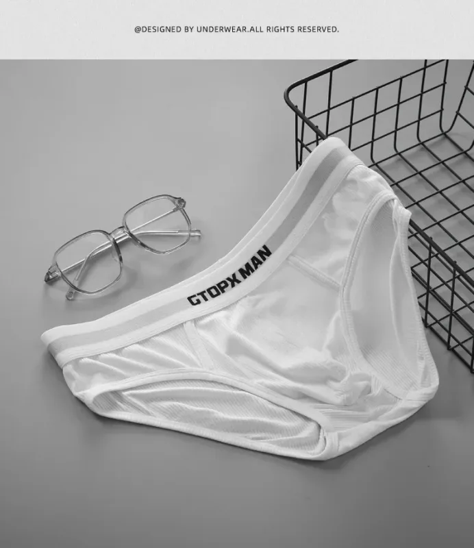 3Pak Sommer Enkeltlags Herreundertøj Lavhøjdede trusser til mænd Elastic Comfort Fit Undertrusser Ropa Interiør Hombre