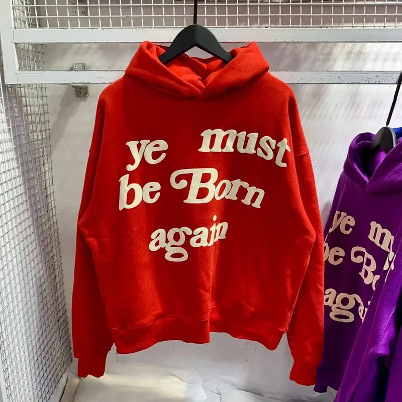 23FW Classic Foam Logo Ye Must Be Born Again Hoodie Heren Dames Beste kwaliteit Oversize Kanye West CPFM.XYZ Sweatshirts Veelkleurig