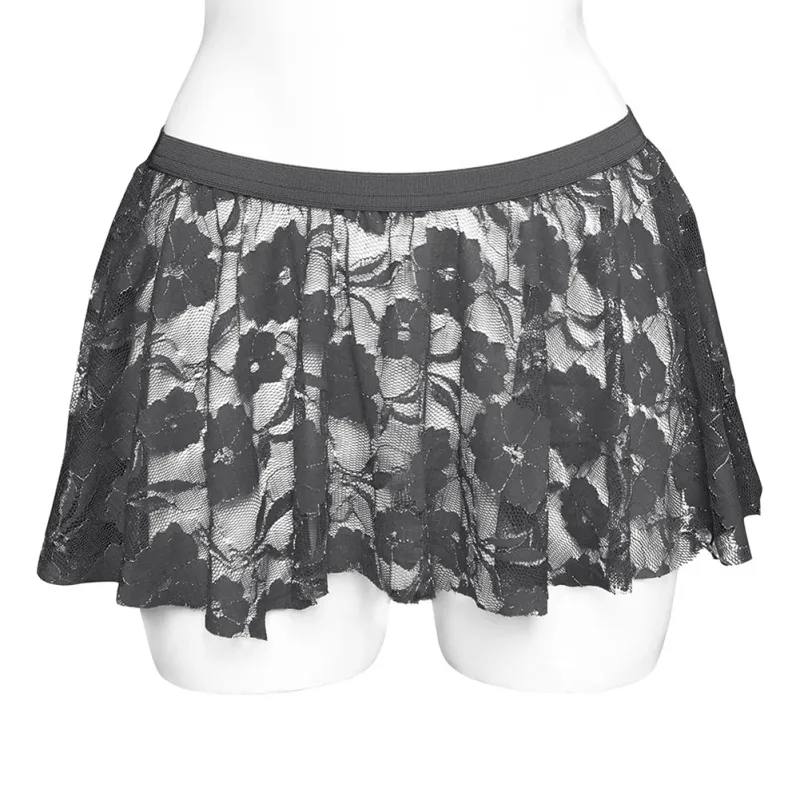 Gonna da uomo in pizzo solido a rete trasparente per lingerie bassa per gonne a pieghe a vita vedere attraverso il fondo aderente per la sera della festa