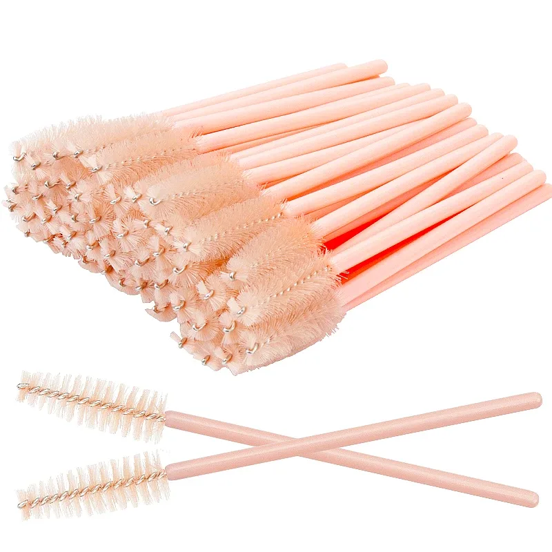 50 Buah Kuas Bulu Mata Sekali Pakai Nilon Sikat Alis Kristal Maskara Tongkat Aplikator Bulu Mata Sisir Kosmetik Alat Rias Wanita