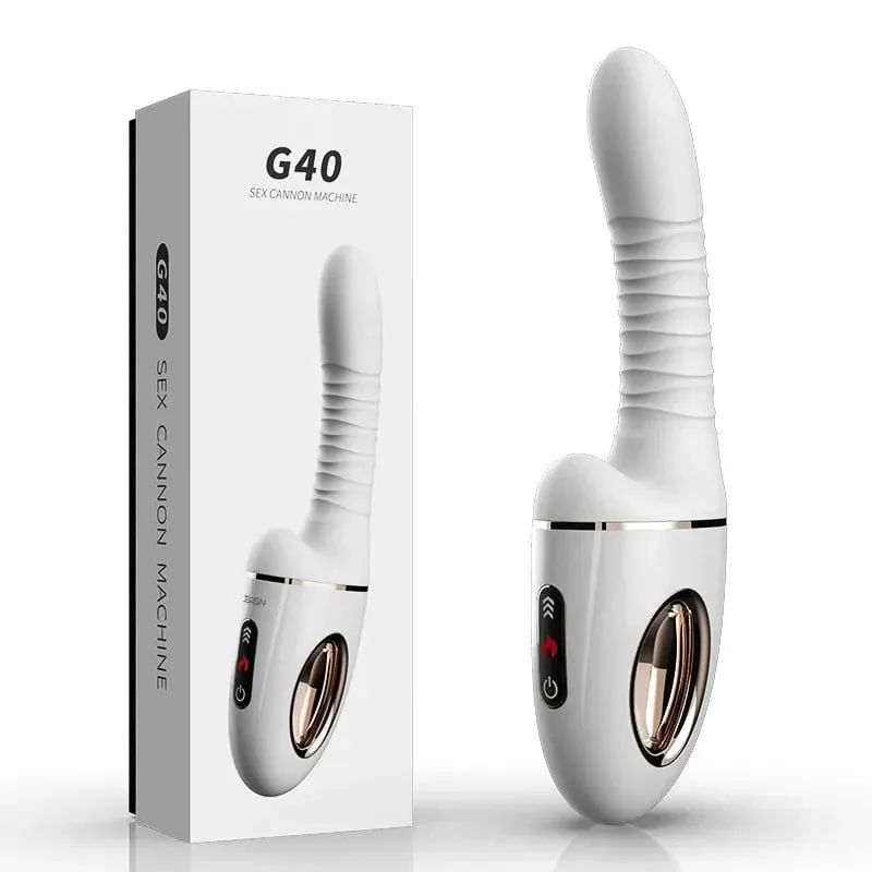G40 Sex Cannon Machine AI Version G Spot Massager 10 Frequencies Telescopic Dual Heads Vibration Heating Handheld Adult Sex Toys