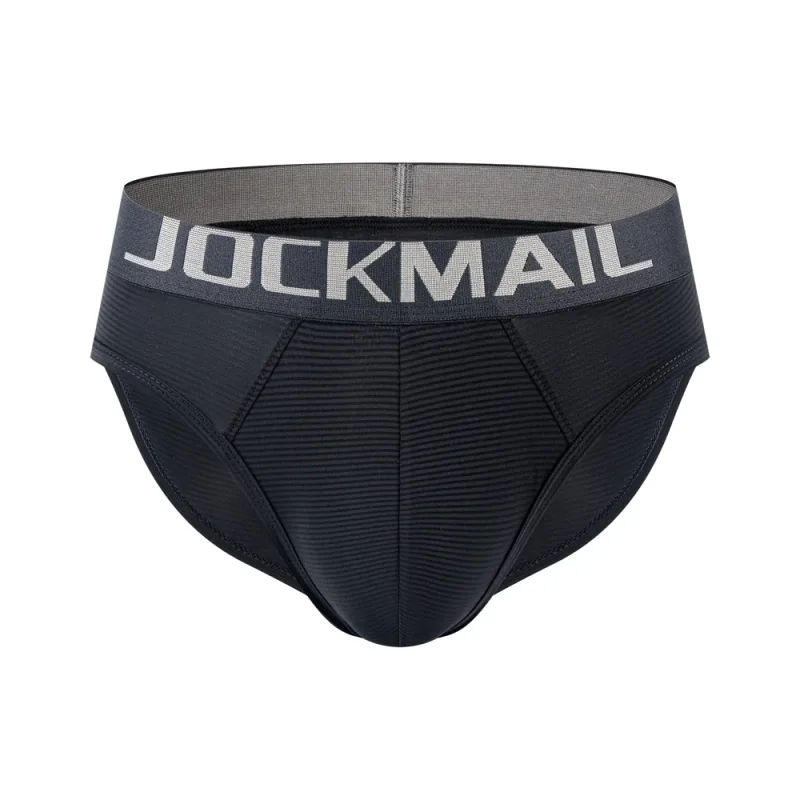 Men Underwear Brief Sexy Low-rise Striped Bikini Athletic Supporters Underpants Sleepwear Nylon Quick Dry Breathable