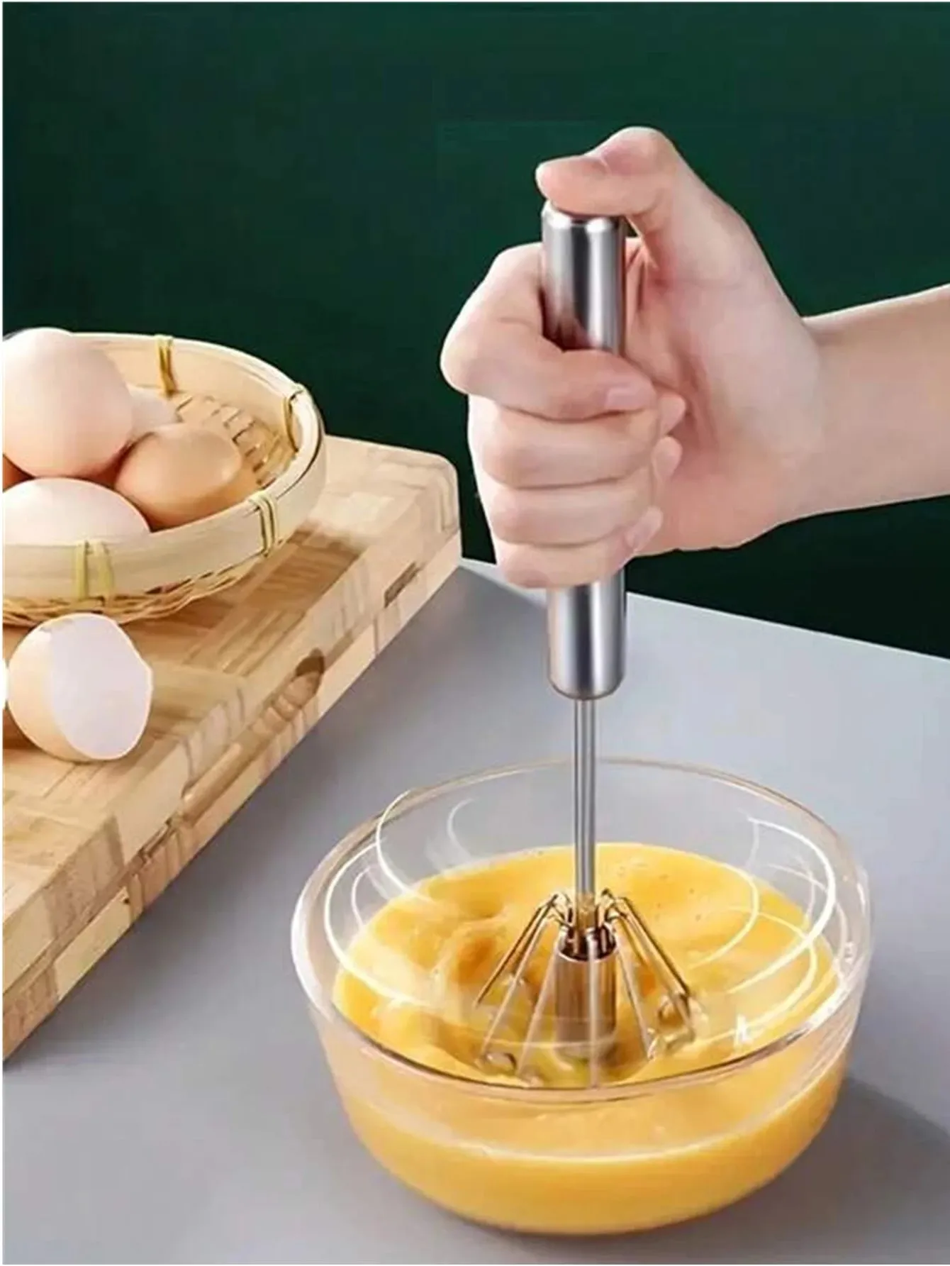Félautomata tojáshabverő 304 rozsdamentes acél tojáshabverő kézi kézi mixer önforgató tojáskeverő konyhai tartozékok Tojásszerszámok