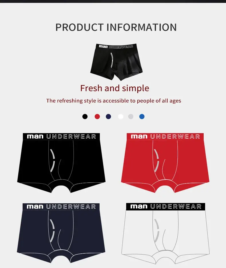 2024 new 6pcs/Lot Cotton Mens Underpants Soft Boxer Men Breathable Solid Underwear Flexible Boxershorts Cuecas Vetement Homme