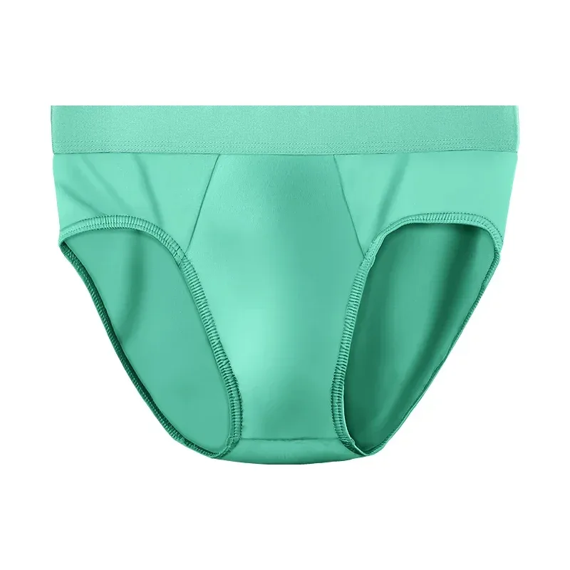 1pc Men's ice - silk underwear. Thin - style for summer, with U - convex briefs. solid - colored shorts