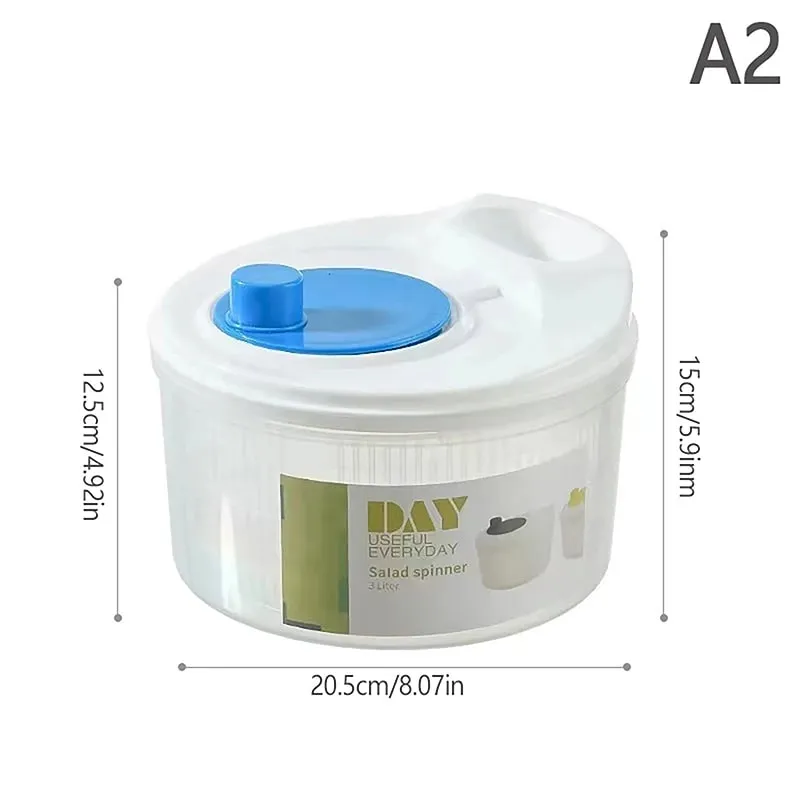 Salad Spinner Dryer Vegetable Fruit Food Drain Basket Dehydrator Quick Washing Drying Εγχειρίδιο Φυγόκεντρος Κουζίνα Οικιακό Εργαλείο