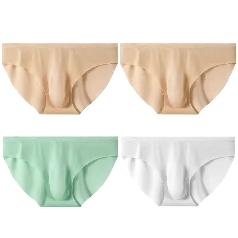 4 stuks heren ijszijde slips zomer transparant naadloos sexy sneldrogend trendy ademend ondergoed ultradunne slipjes