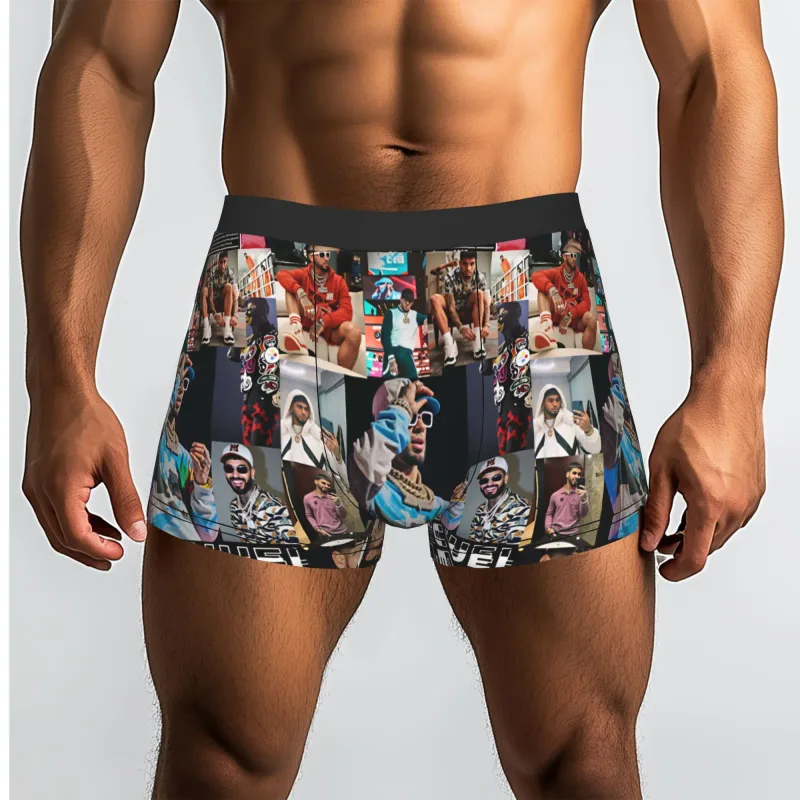 Male Funny A-Anuel AA Underwear Boxer Briefs Stretch Shorts Panties Underpants