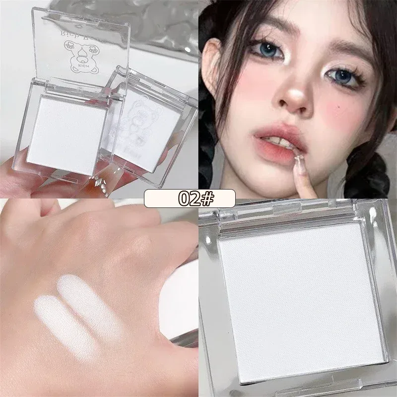 Matte Pure White Face Highlighter Palette Monochrome Pearly Jade Highlighter Eyeshadow Naturally Brightening Contouring Makeup