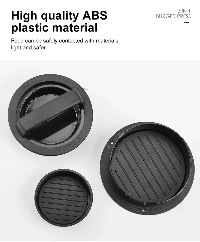 Kézi hamburger húspréskészítő rizsgolyós forma kerek marhahús grill Burger prés pogácsa húsgombóc készítő eszköz Konyhai kiegészítők