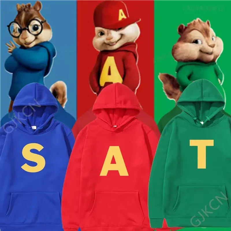 Alvin and The Chipmunks_ The Squeakquel's Pullover Woman Manfashion Drop Bahu Sweater Tersedia untuk Best Friend Hoodie