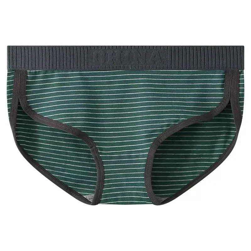 Men's Cotton Low Waist Elastic Sexy Loose Breathable Youth Pant Headband Underwear Summer Cotton Briefs
