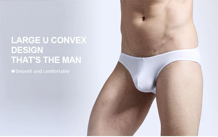 Men's underwear men's small triangle pants U convex Modal thin stretch sexy low waist tight narrow side underpants