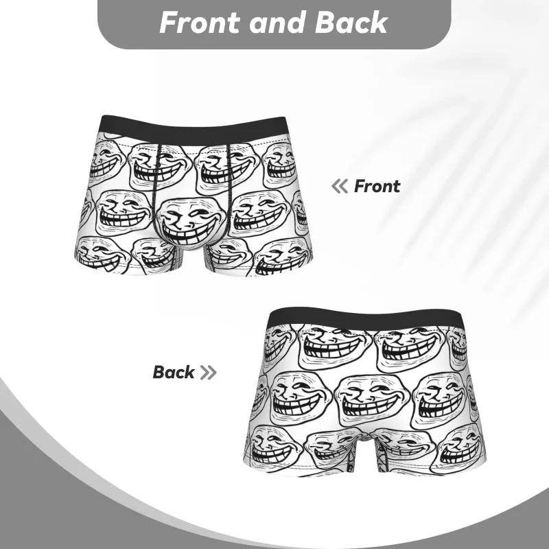 Rage Comic Trollfac Trunk Funny Anime Pouch Underwear Hot Sale Corak Boxer Brief Selesa Lelaki Seluar Dalam Plus Saiz