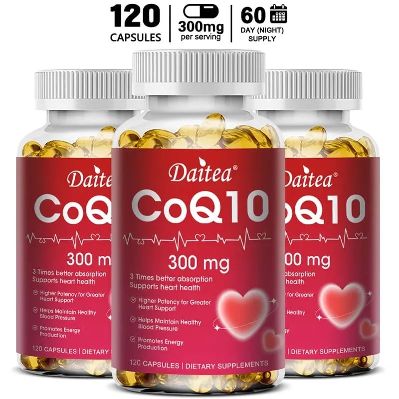 Το συνένζυμο Q10 - 300 mg υποστηρίζει την ενεργειακή γνωστική ικανότητα και την υγεία της καρδιάς του εγκεφάλου και των κυττάρων Αντιοξειδωτικό Βελτιώνει την ποιότητα του ύπνου