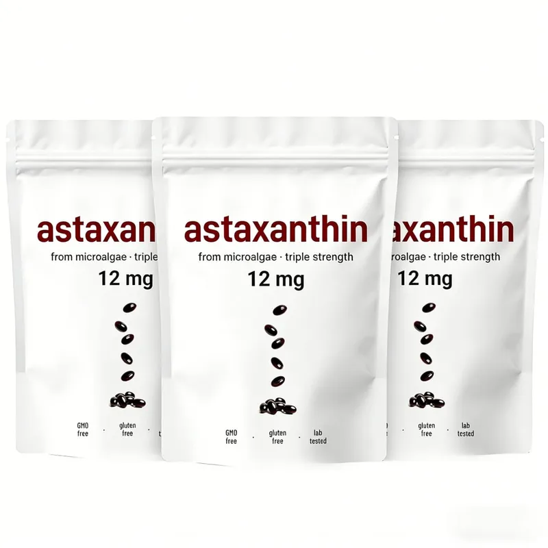 Astaxanthin 12mg Softgels - Daily Antioxidant Support Non-GMO Gluten-Free Soy-Free 120 Capsules for Adults