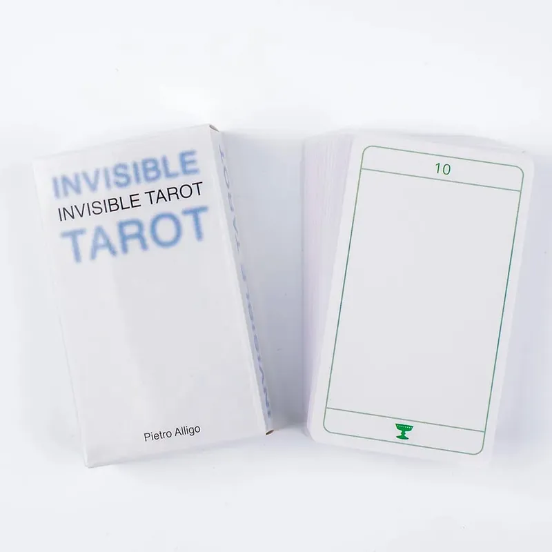 Invisible Tarot 78 קלפים ריקים צור חפיסת טארוט משלך 10.3*6 ס"מ 10.3*6 ס"מ English Visions Divination Edition חפיסת לוח משחקי לוח