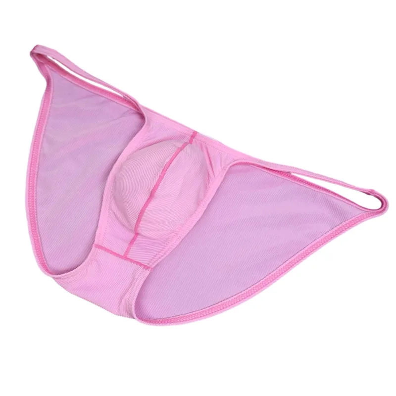 Men Fashion Ribbing Sexy High Fork Underwear Briefs U Convex Pouch Low Rise Man Comfortable Underpants Quick-drying