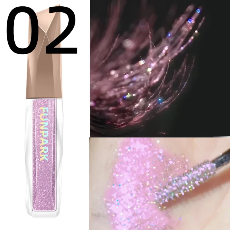 1db vízálló Diamond Shine Volume Curl szempillaspirál-Glitter Snow Effect szempilla sminkhez Női kozmetikai maszatálló szempillaspirál