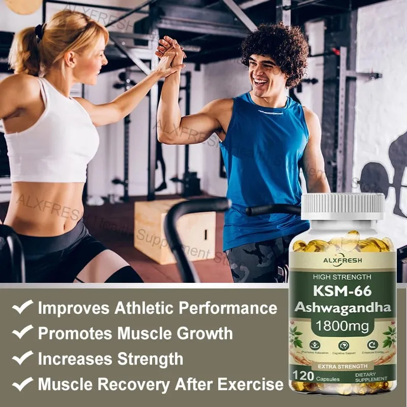 Ashwagandha Capsules for Stress Relief Focus Brain Energy Support Sleep Health Supplement