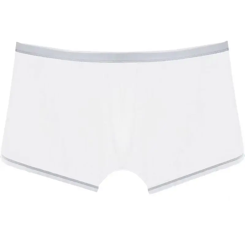 Cueca boxer transparente com protuberância, seda gelada, transparente, cuecas sexy, cintura baixa, lingerie íntima