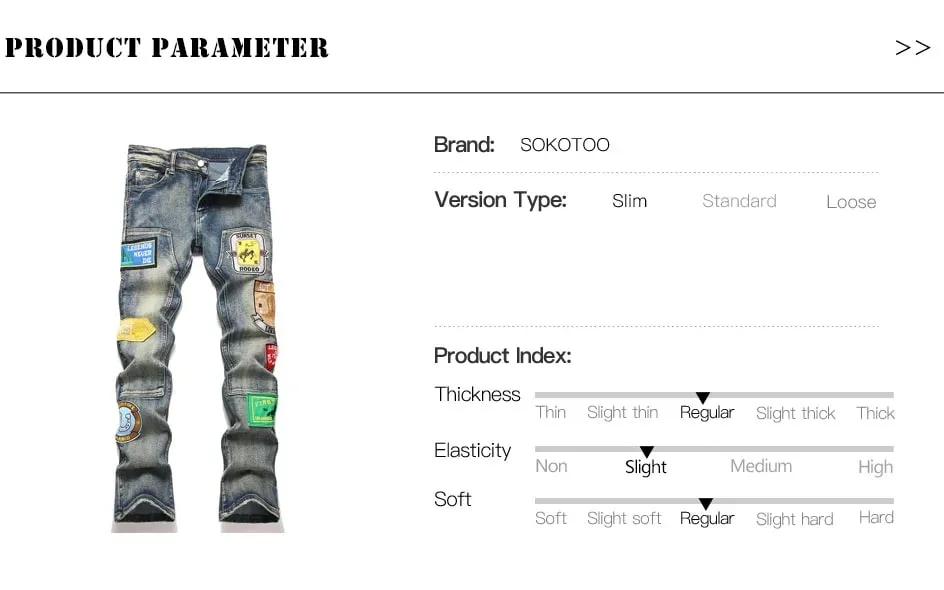 Ανδρικό Badge Patch Boot Cut Jeans Rivet Vintage Ρετρό Μπλε Stretch Τζιν Παντελόνι Streetwear Slim Flared Παντελόνι