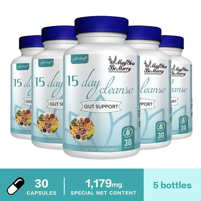15 Day Cleanse - Intestinal Cleansing Detoxification Relieves Bloating Promotes Digestion Metabolism and Weight Management