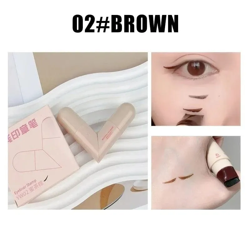 Waterproof Double-Wing Integrated Eyeliner Stamp - Sweat Proof at Long Lasting Madaling Gamitin para sa mga Baguhan Lazy Makeup Stencil